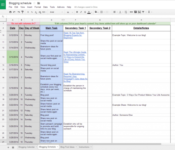 Creating a Blogging Schedule